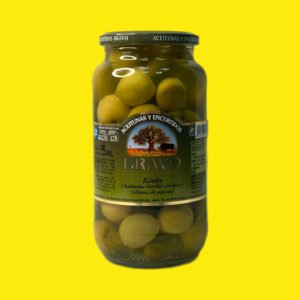 Оливки гіганти  з огірочками Браво  1л скло